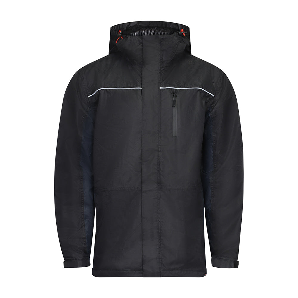 Waterproof Lined Rain Jacket - Black | Large product image