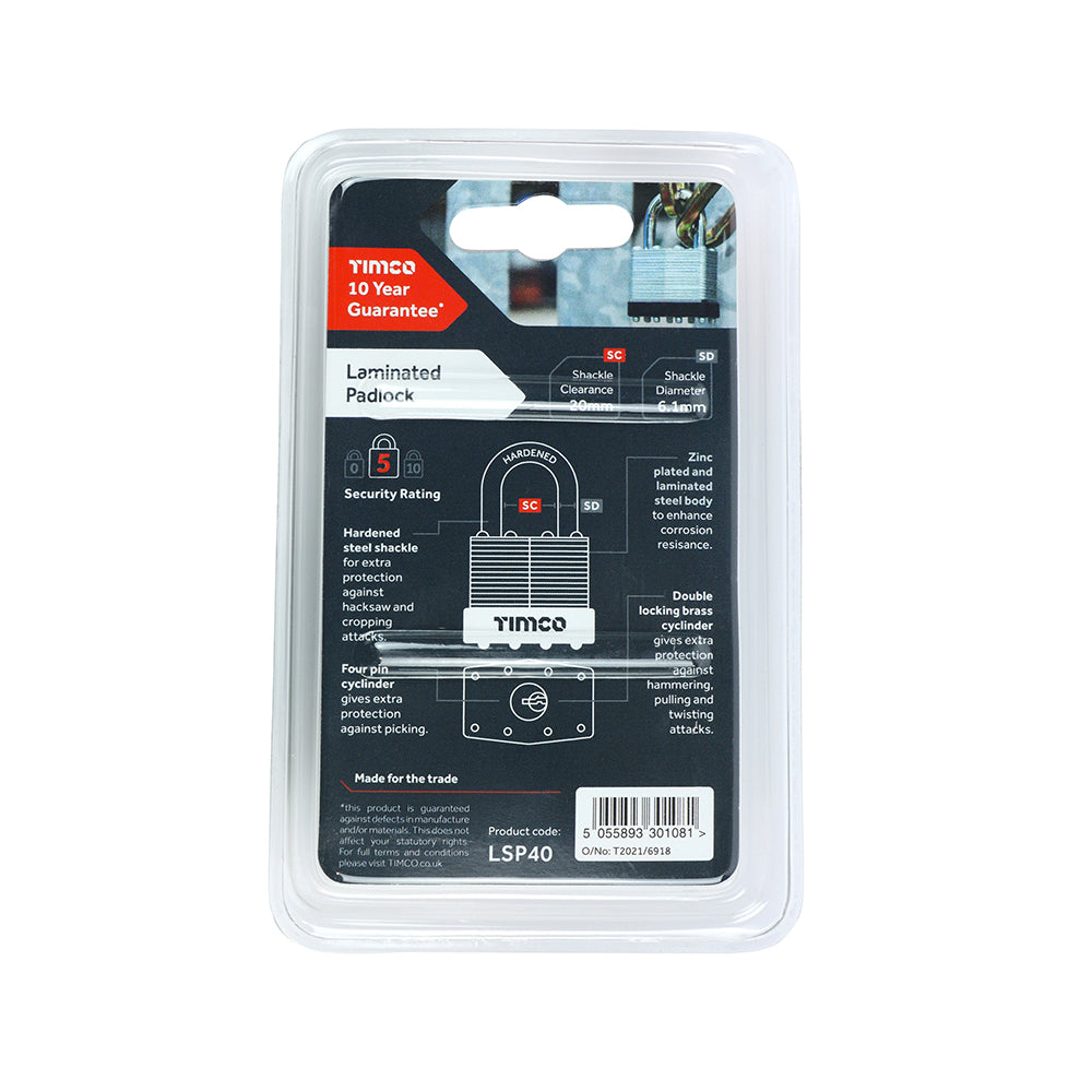Laminated Padlock | 40mm additional image 3
