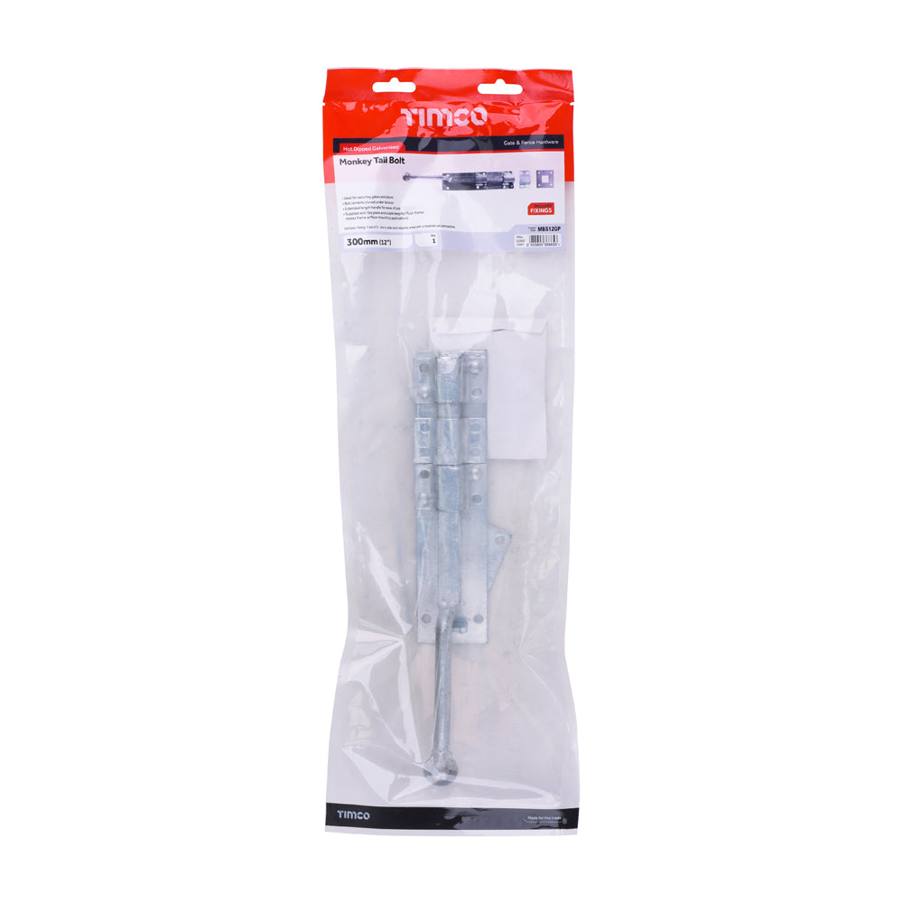 Monkey Tail Bolt - Hot Dipped Galvanised | 12" | Bag | 1 Each | MBS12GP additional image 2