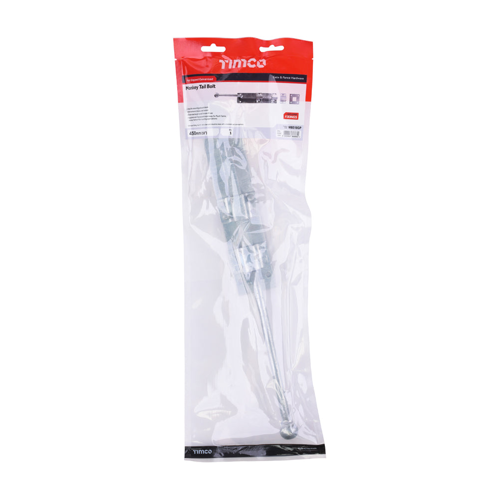 Monkey Tail Bolt - Hot Dipped Galvanised | 18" | Bag | 1 Each | MBS18GP additional image 2