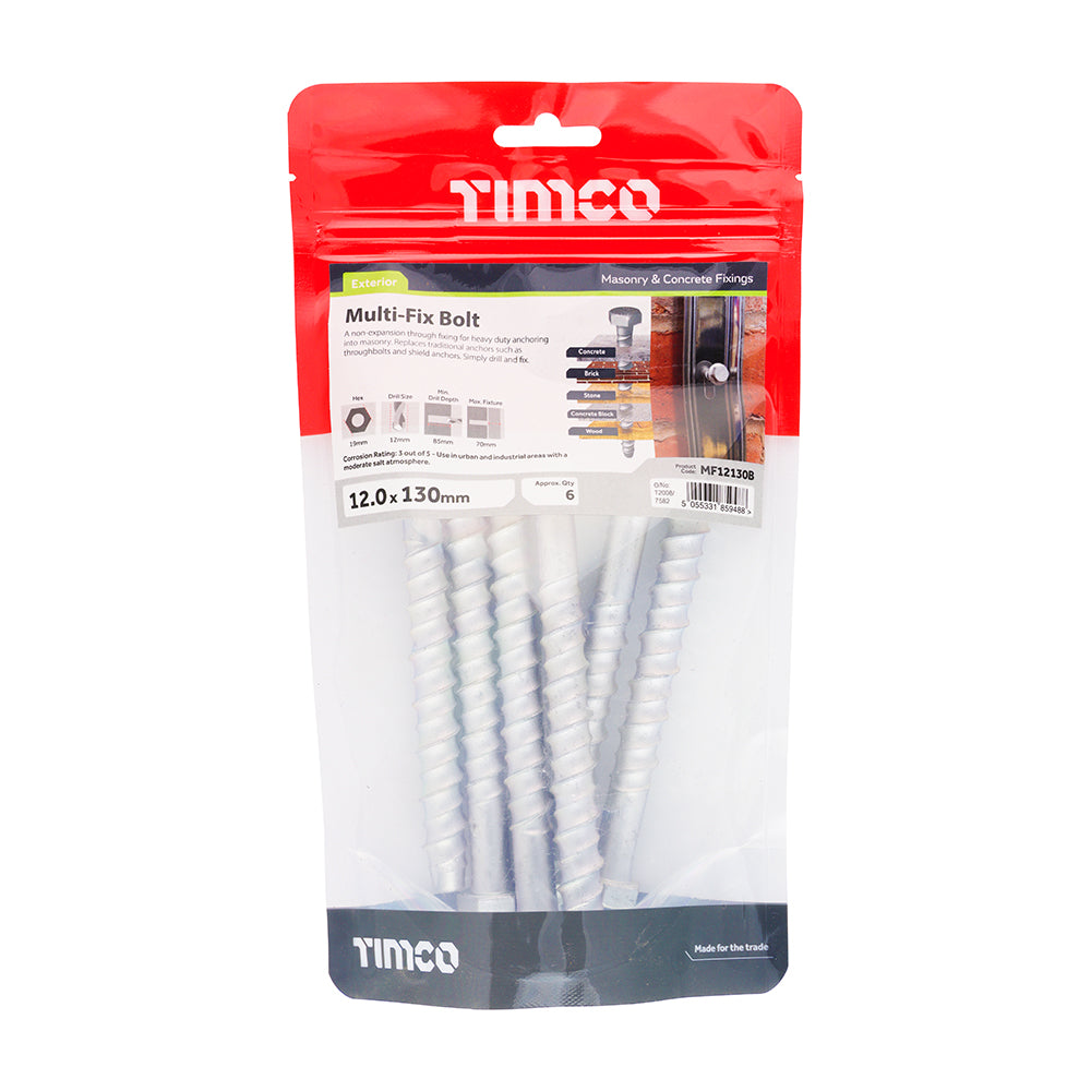 Masonry Bolts - Hex - Exterior - Silver | 12.0 x 130 additional image 2