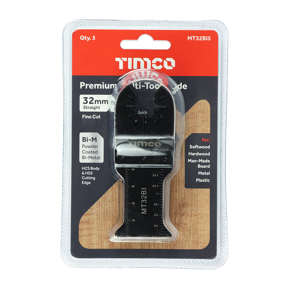 Premium Multi-Tool Blades - Straight - For Wood/Metal - 5pcs | 32mm additional image 2