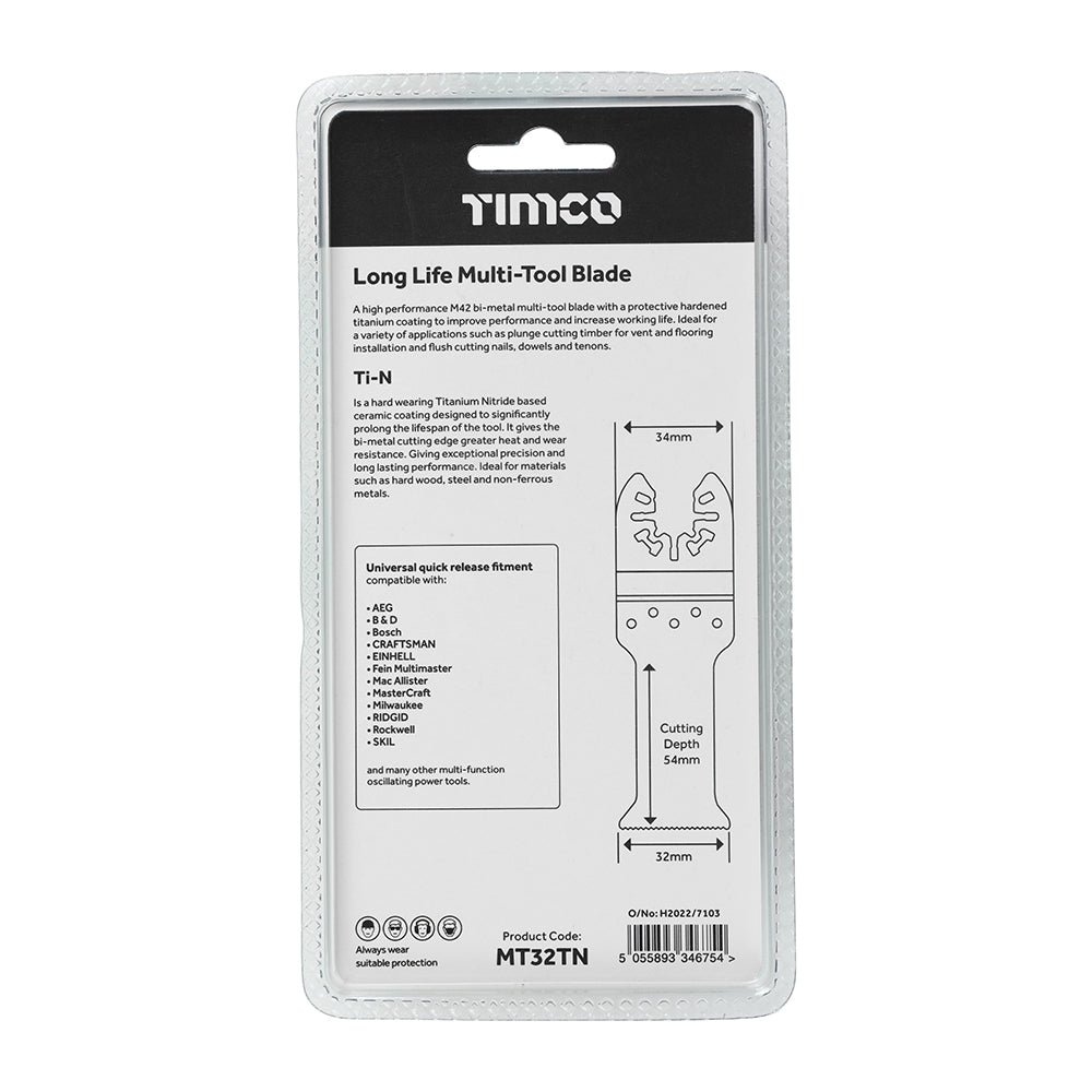 Long Life Multi-Tool Blade - Straight - For Wood/Metal | 32mm additional image 3