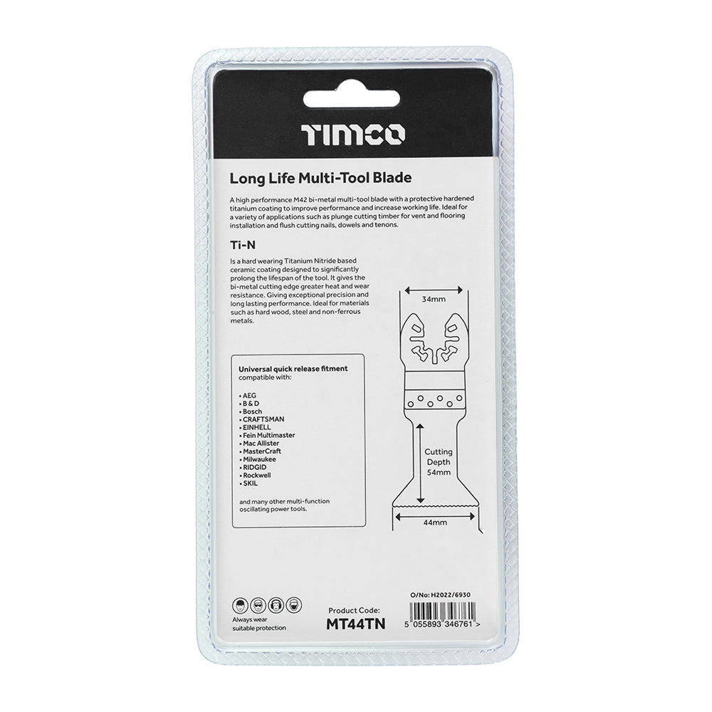 Long Life Multi-Tool Blade - Straight - For Wood/Metal | 44mm additional image 3