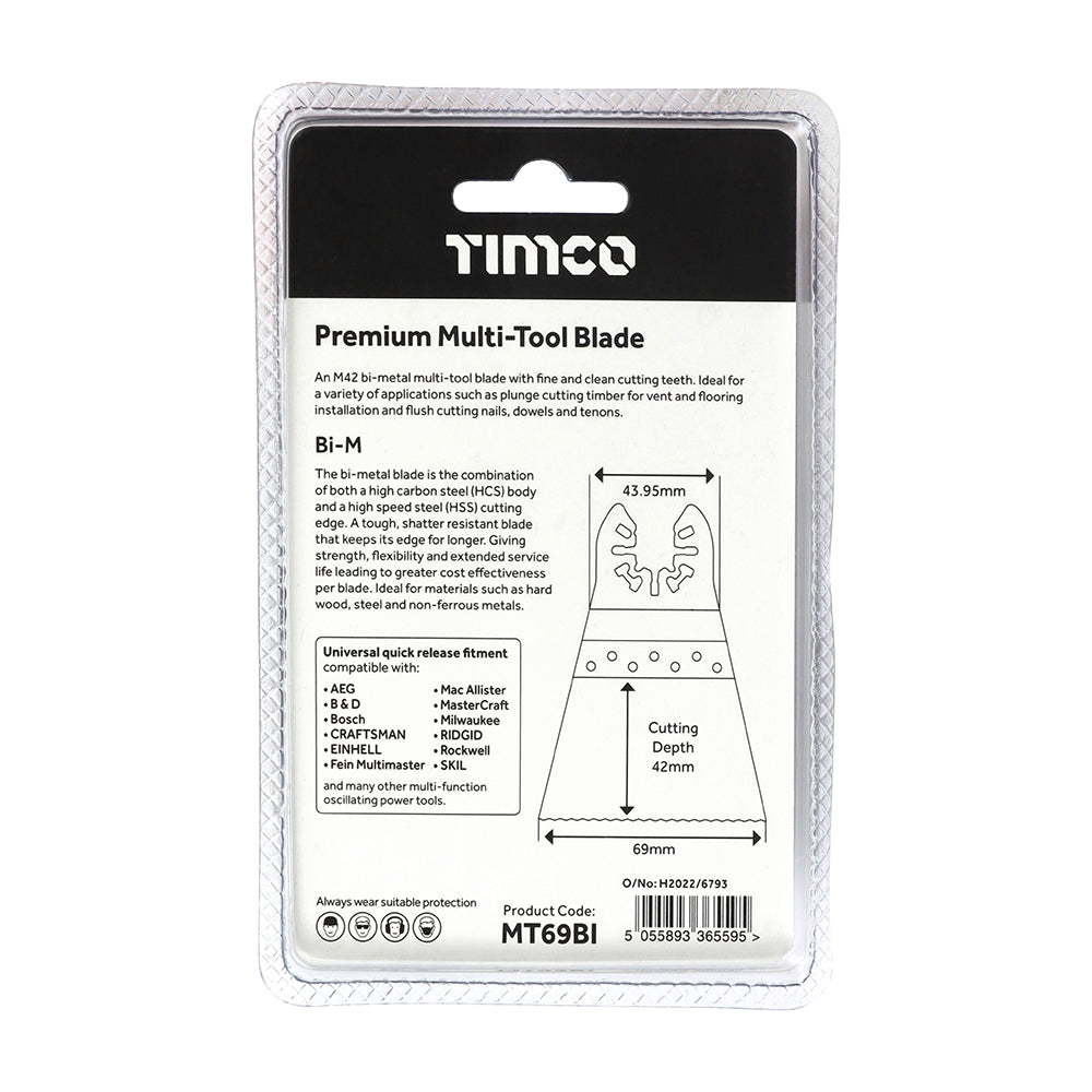 Premium Multi-Tool Blade - Straight - For Wood/Metal | 69mm additional image 3