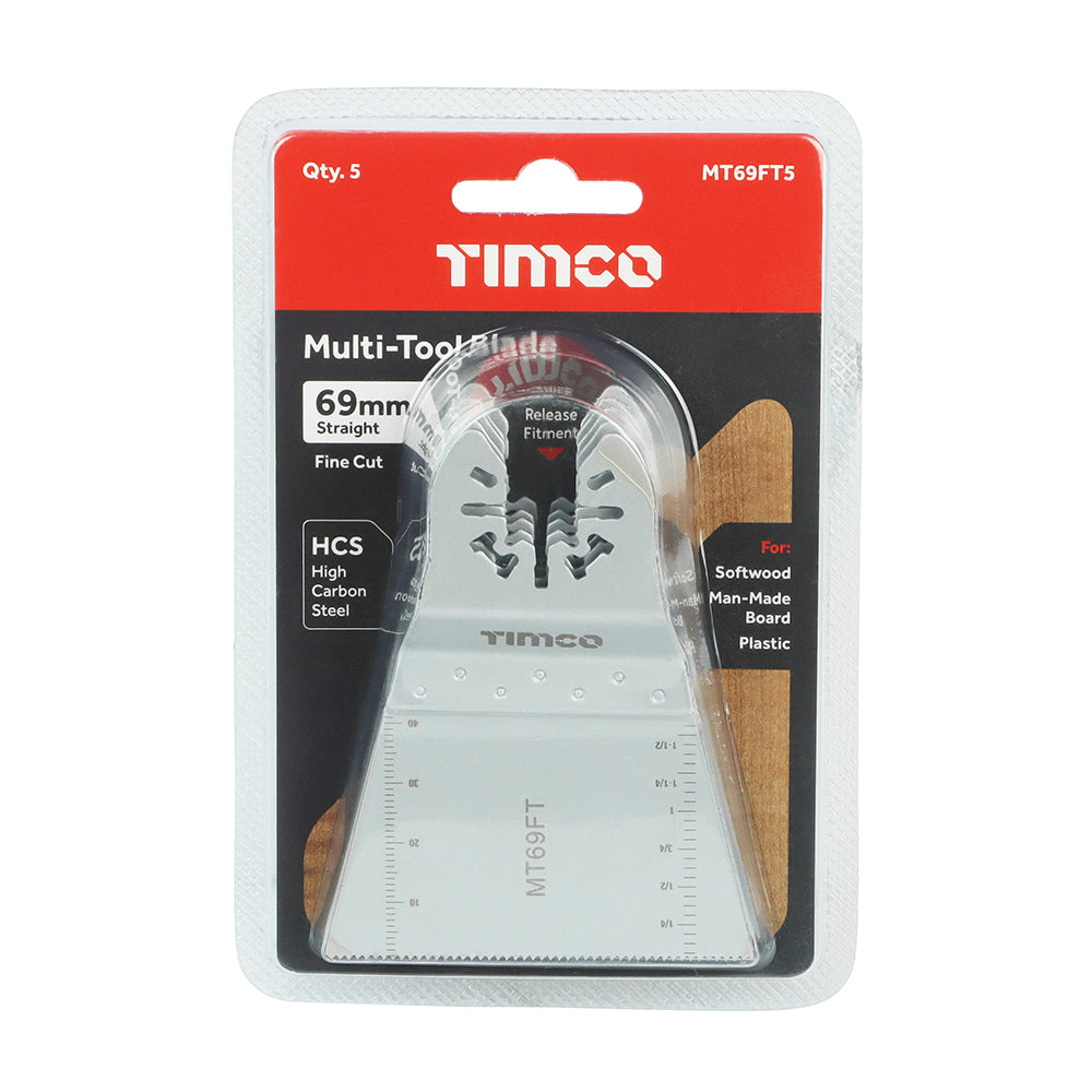 Multi-Tool Blades - Straight Fine - For Wood - 5pcs | 69mm additional image 2