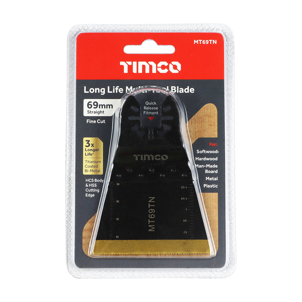 Long Life Multi-Tool Blades - Straight - For Wood/Metal | 69mm additional image 2