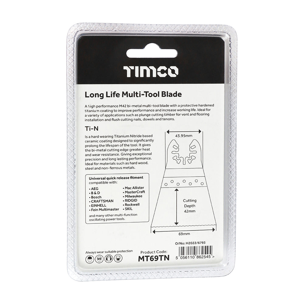 Long Life Multi-Tool Blades - Straight - For Wood/Metal | 69mm additional image 3