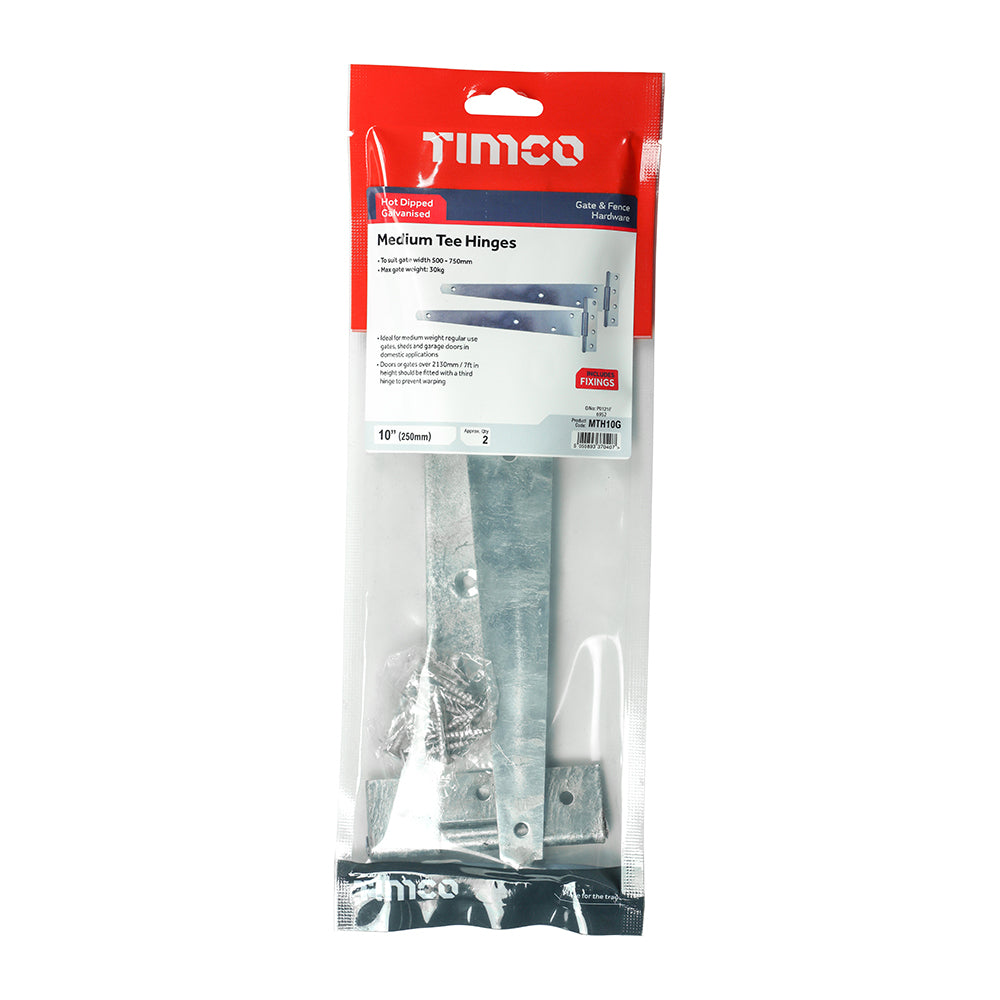 Pair of Medium Tee Hinges - Hot Dipped Galvanised | 10" | Bag | 1 Pairs | MTH10G additional image 2