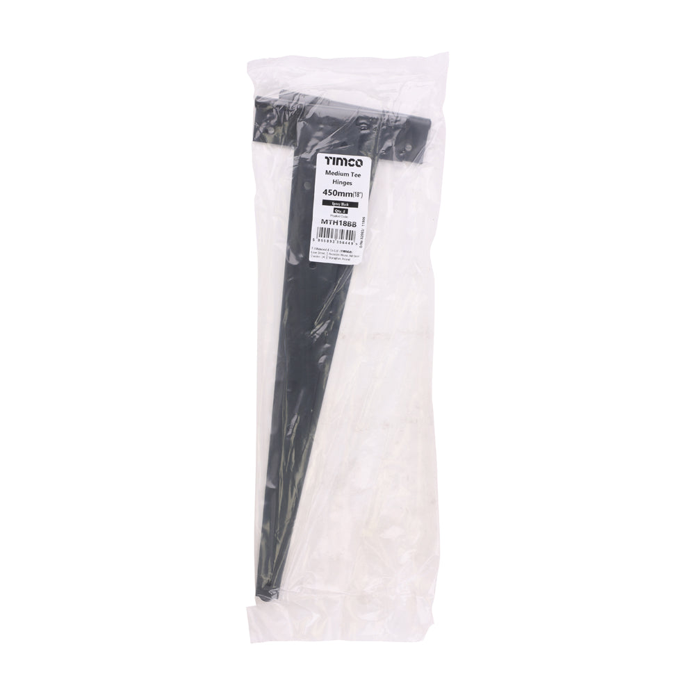 Pair of Medium Tee Hinges - Black | 18" | Bag | 1 Pairs | MTH18BB additional image 2