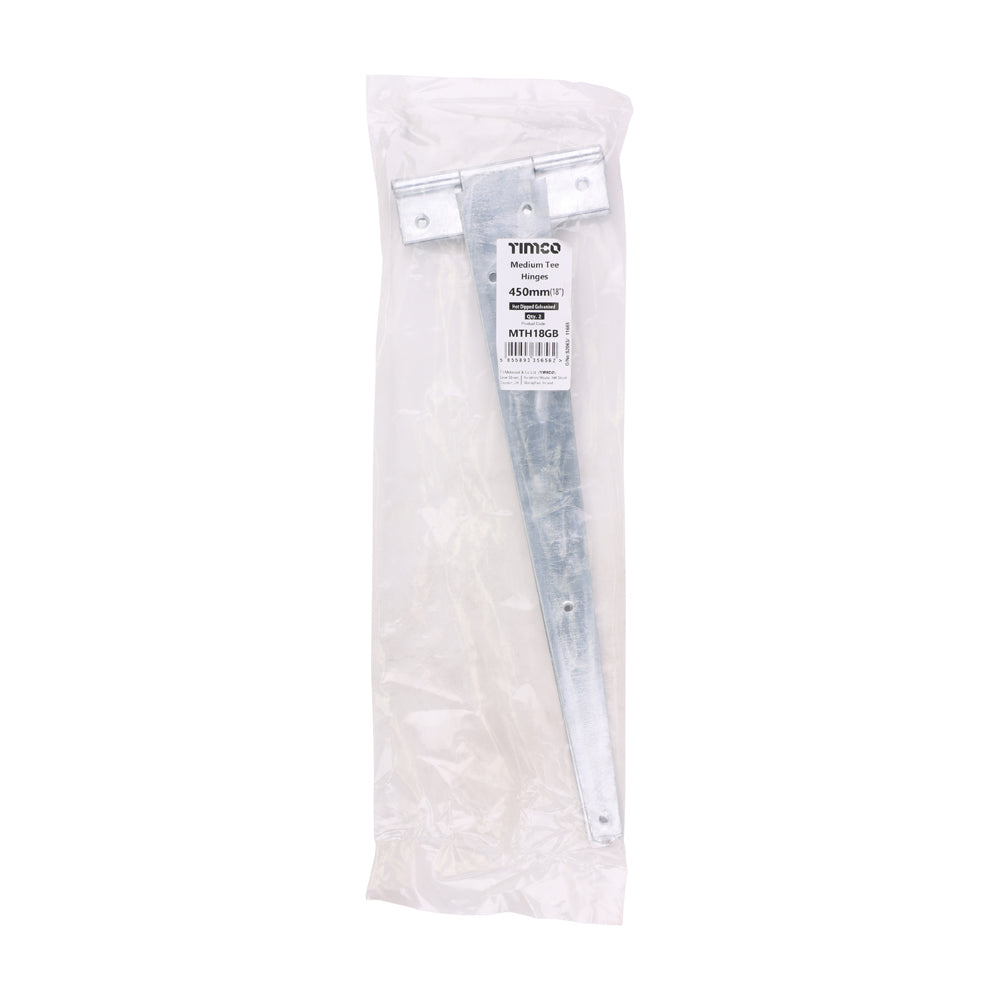 Pair of Medium Tee Hinges - Hot Dipped Galvanised | 18" | Bag | 1 Pairs | MTH18GB additional image 2