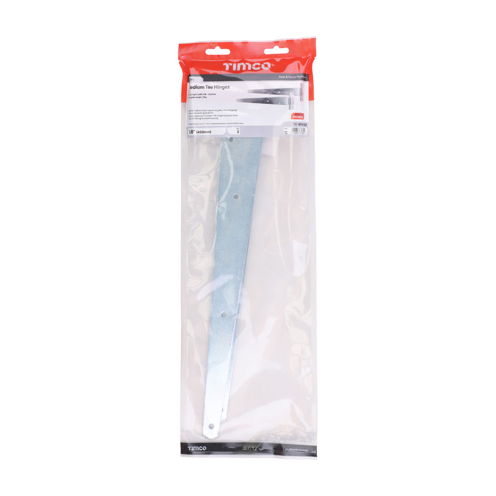 Pair of Medium Tee Hinges - Zinc | 18" | Bag | 1 Pairs | MTH18Z additional image 2