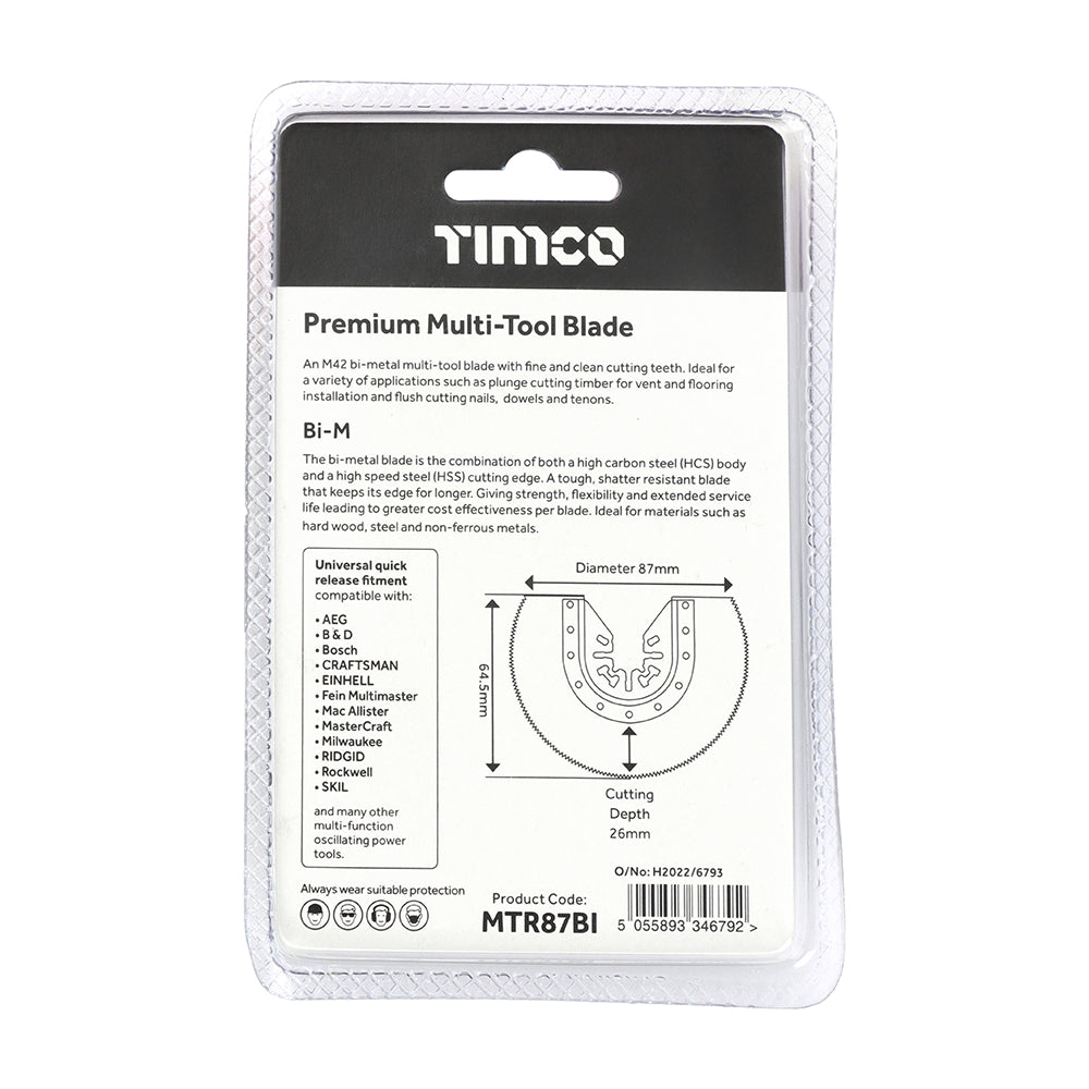 Premium Multi-Tool Blade - Radial - For Wood / Metal | Dia. 87mm additional image 3