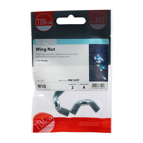 Wing Nuts - Zinc | M10 | TIMpac additional image 2