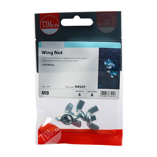 Wing Nuts - Zinc | M8 | TIMpac additional image 2