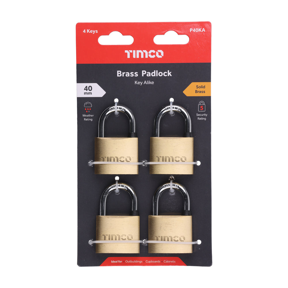 Brass Padlocks Key Alike | 40mm additional image 2