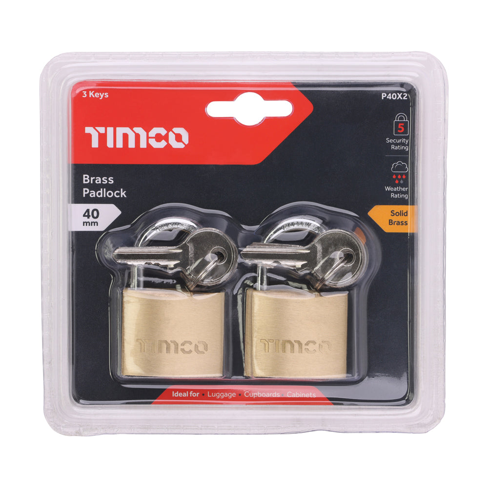 Brass Padlock | 40mm | Pack additional image 2
