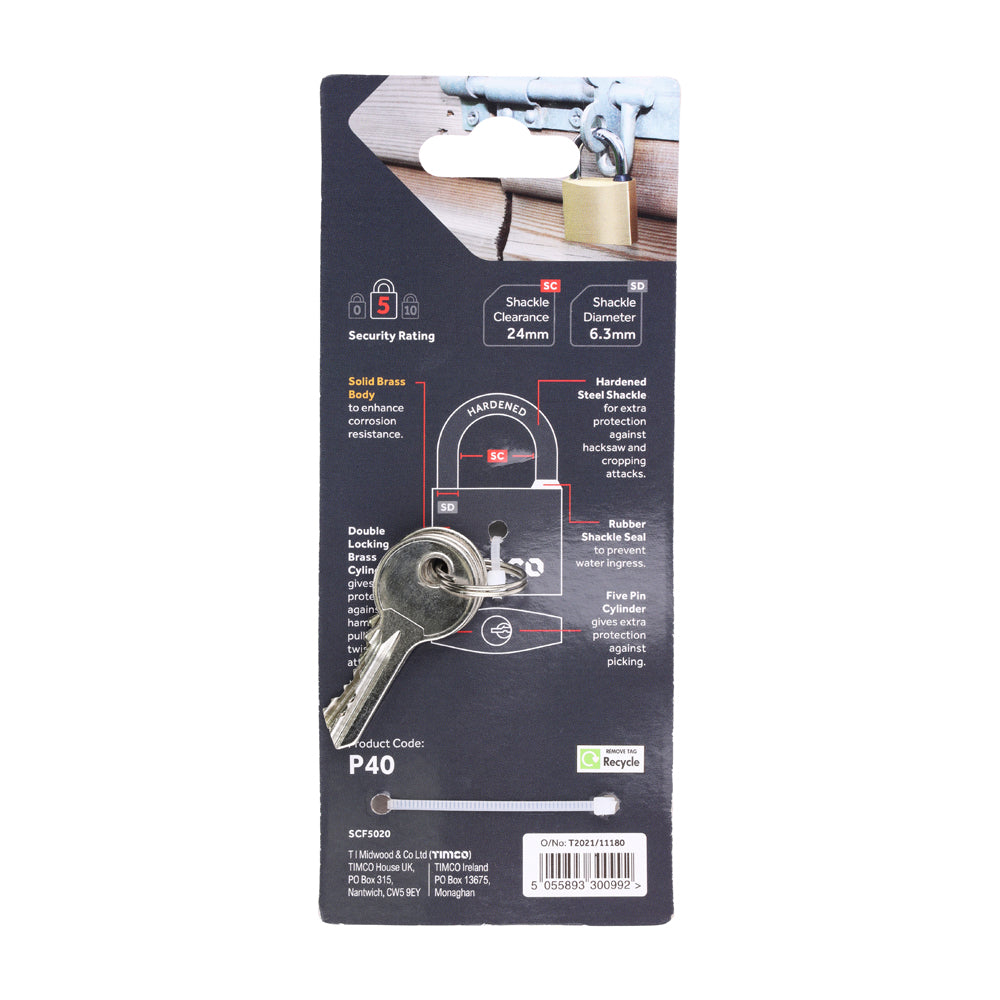 Brass Padlock | 40mm | Each additional image 3