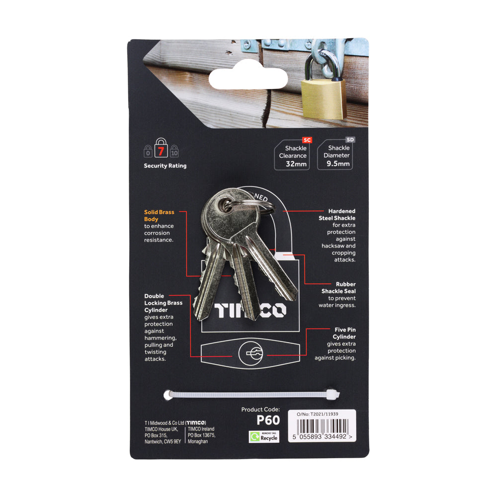 Brass Padlock | 60mm additional image 3