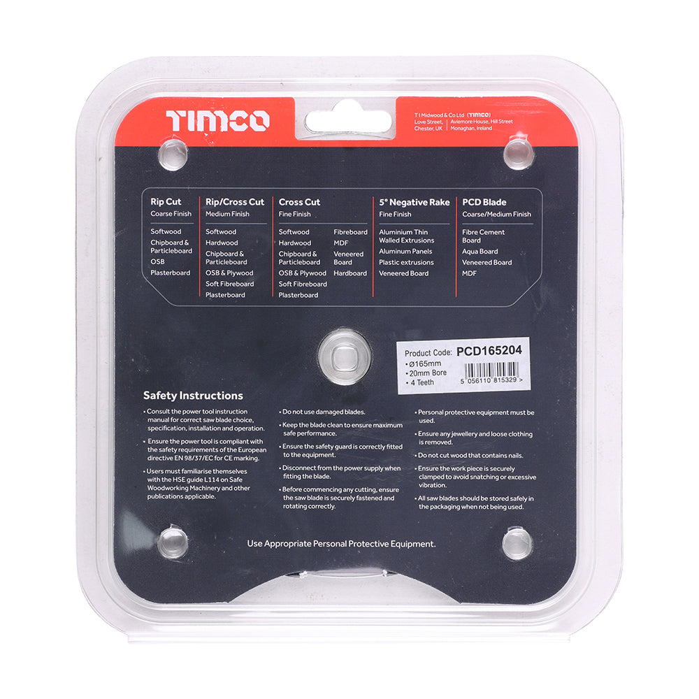 PCD Fibre Cement Saw Blade | 165 x 20 x 4T additional image 3