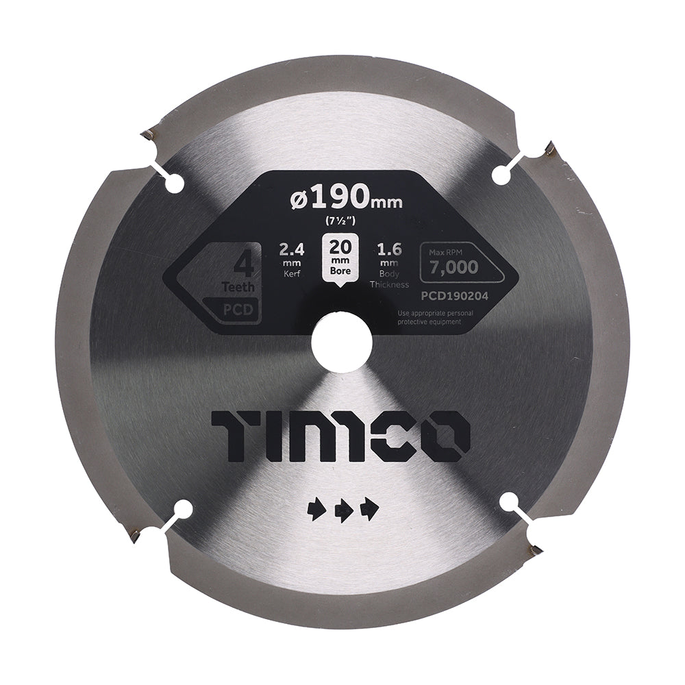 PCD Fibre Cement Saw Blade | 190 x 20 x 4T product image
