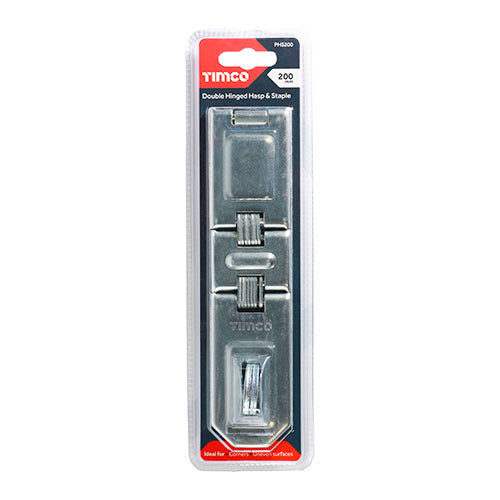 Double Hinged Hasp & Staple - Zinc | 200mm additional image 3