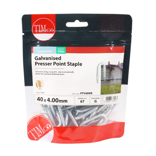 Presser Point Staples - Galvanised | 40 x 4.00 | Bag | 0.5 Kilograms additional image 2
