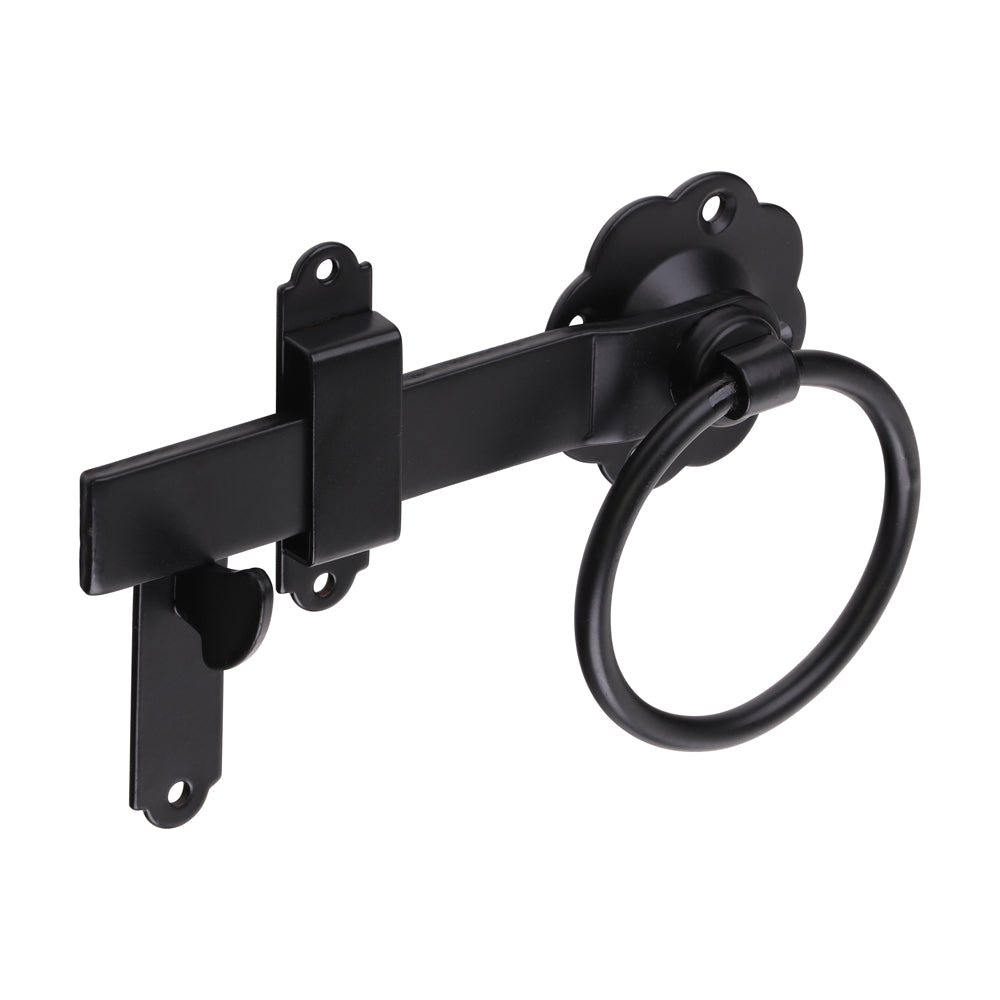 Ring Gate Latch - Plain - Black | 6" | Bag | 1 Each | RGL6BP product image