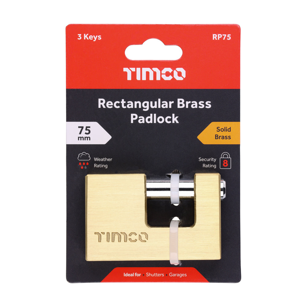 Rectangular Brass Padlock | 75mm additional image 2