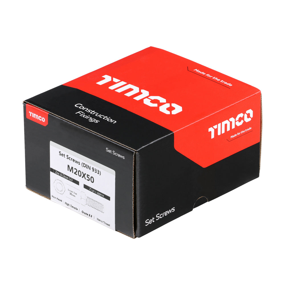 Set Screws - Grade 8.8 - Zinc | M20 x 50 additional image 2