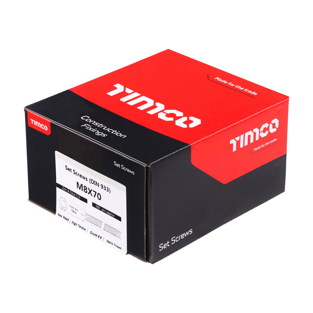 Set Screws - Grade 8.8 - Zinc | M8 x 70 additional image 2