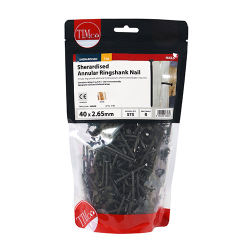 Annular Ringshank Nails - Sherardised | 40 x 2.65 | Bag | 1 Kilograms additional image 2