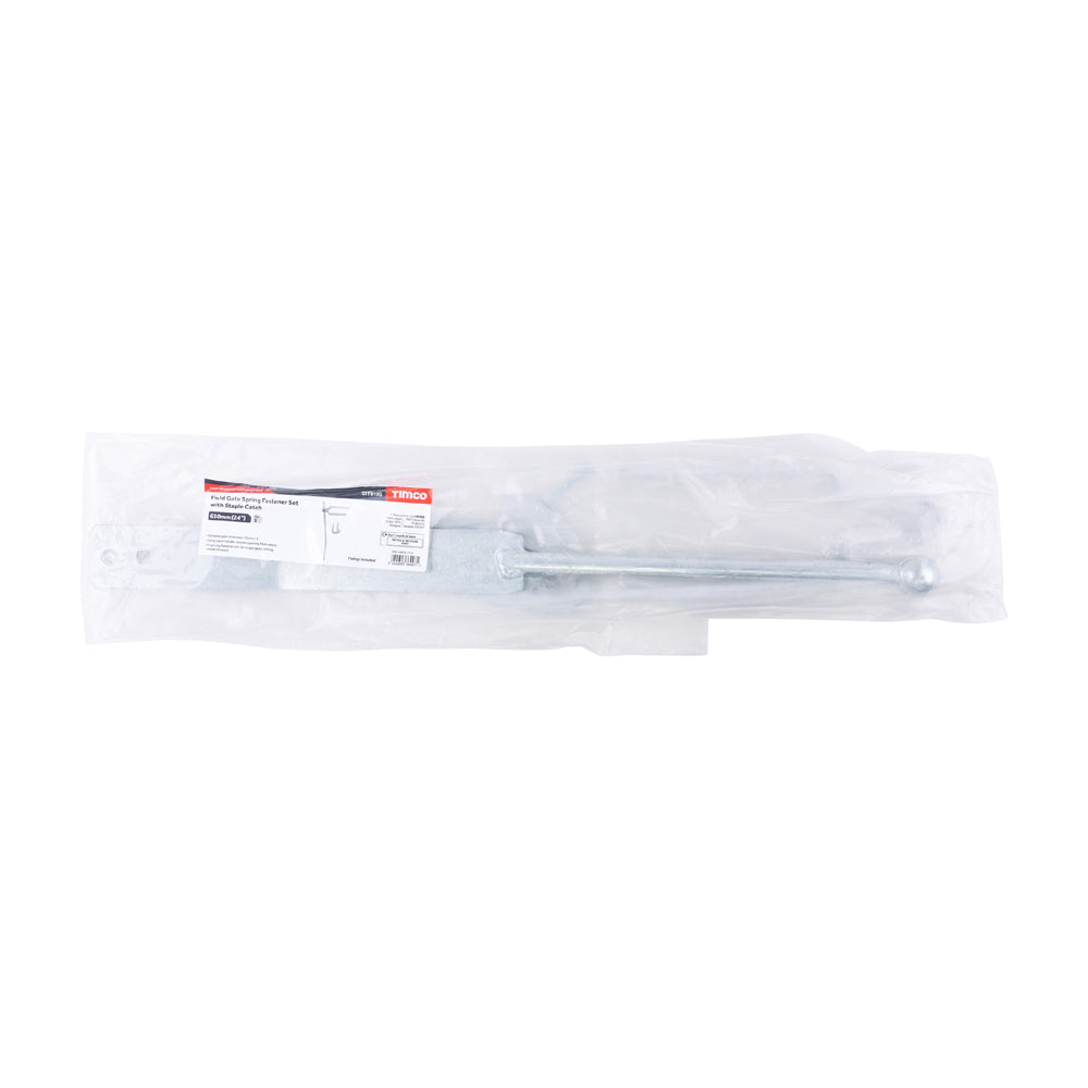 Spring Gate Fastener Set With Staple Catch - Hot Dipped Galvanised | 610mm additional image 2