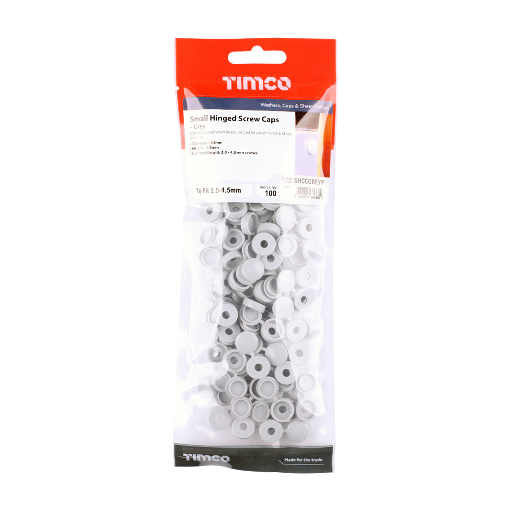 Hinged Screw Caps - Small - Light Grey | To fit 3.0 to 4.5 Screw additional image 2