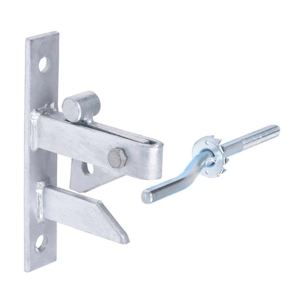 Self Locking Gate Catch With Cranked Striker - Hot Dipped Galvanised | 120mm product image