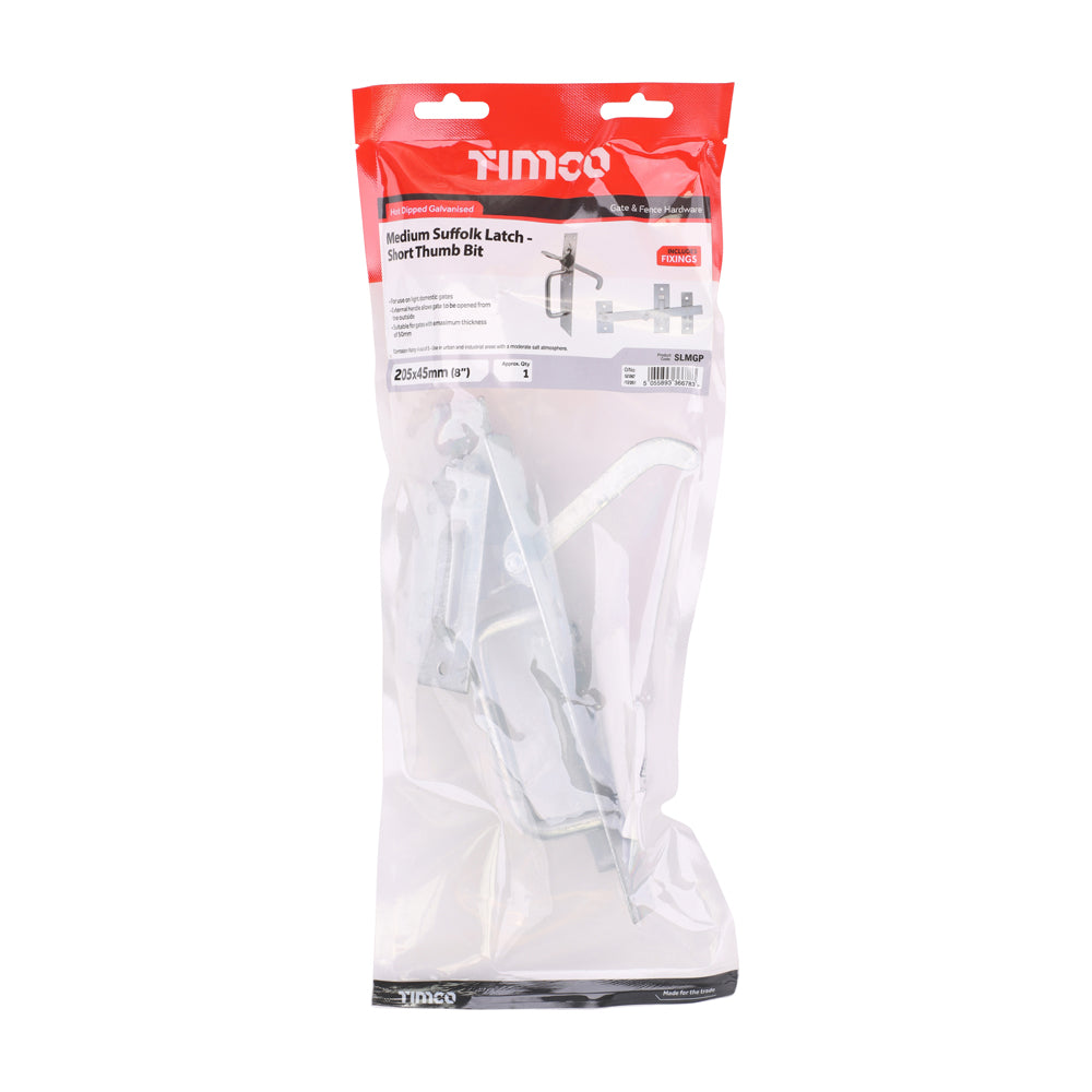 Suffolk Latch - Medium Duty - Hot Dipped Galvanised | 205 x 45mm | Bag | 1 Each | SLMGP additional image 2