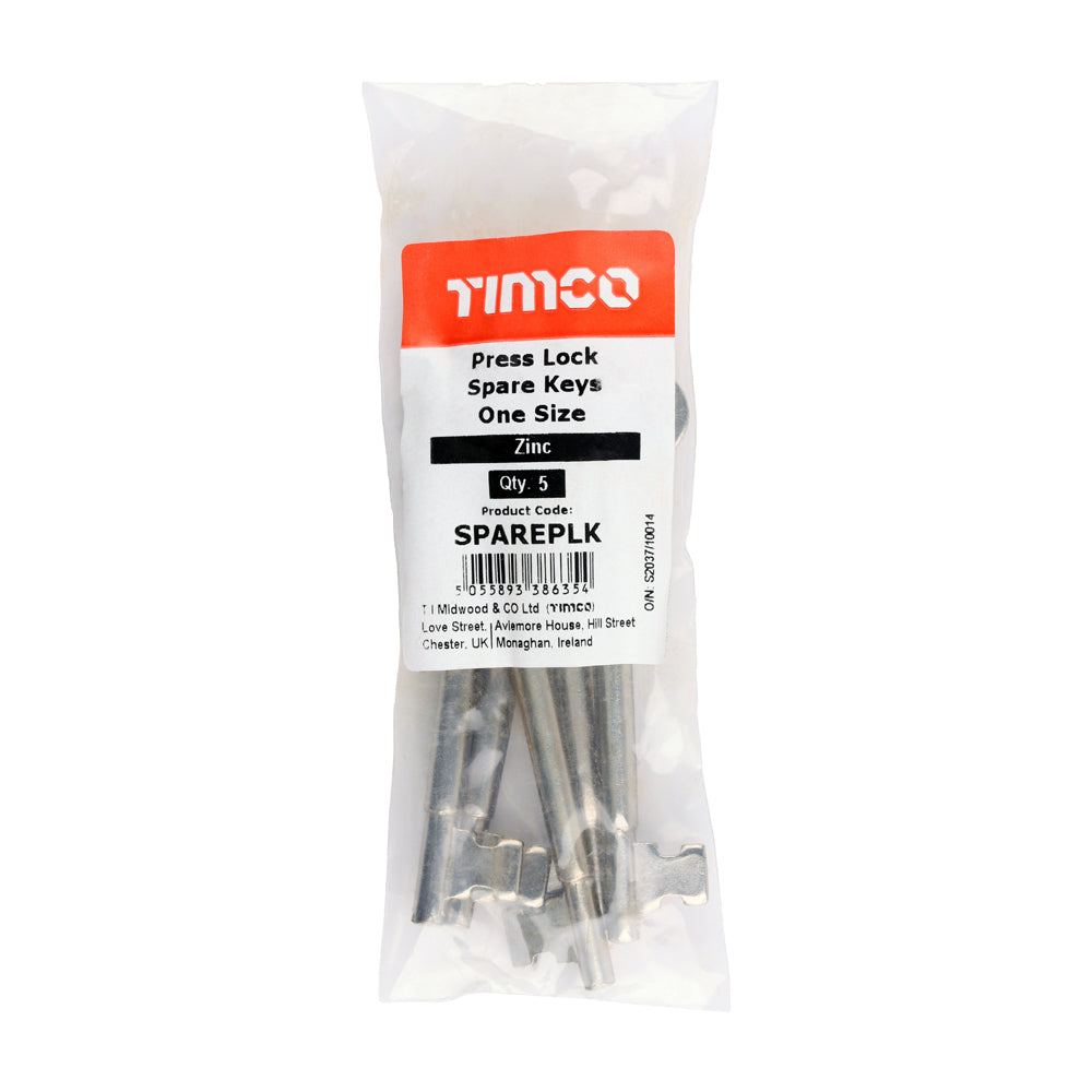 Press Lock Spare Keys - Zinc | 3394 additional image 2