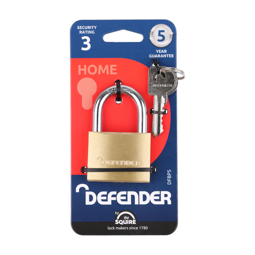 Defender Solid Brass Padlock - Open Shackle - DFBP5 | 50mm additional image 2