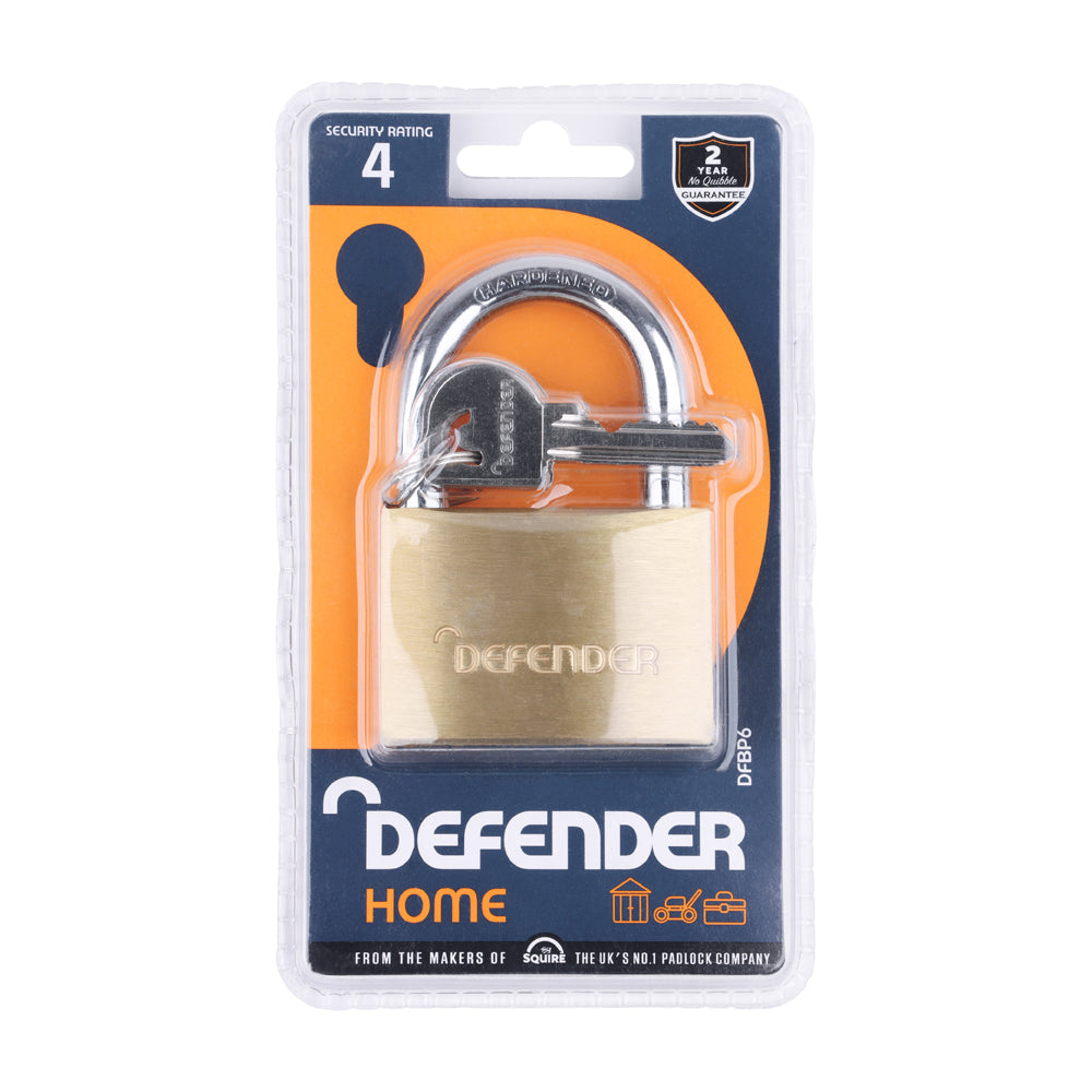 Defender Solid Brass Padlock - Open Shackle - DFPB6 | 60mm additional image 2