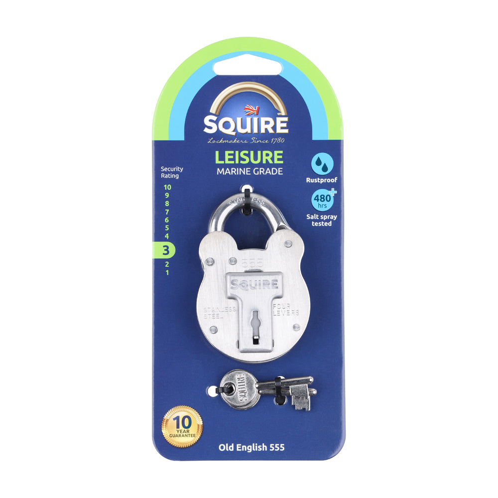 Marine Grade Old English Padlock - Stainless Steel - Standard Shackle - 555 | 50mm additional image 2