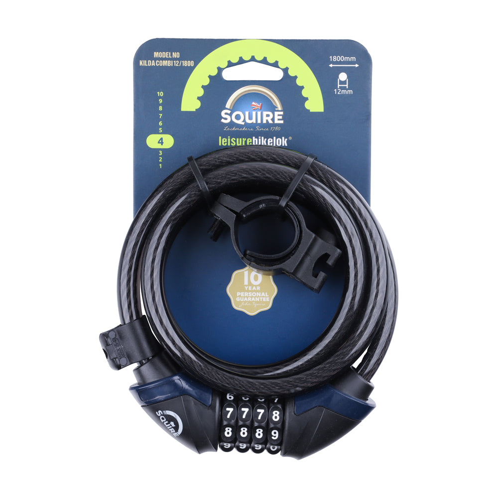 Tough Lightweight Combination Cable Bike Lock - KILDA COMBI 12/1800 | 12 x 1800 additional image 2