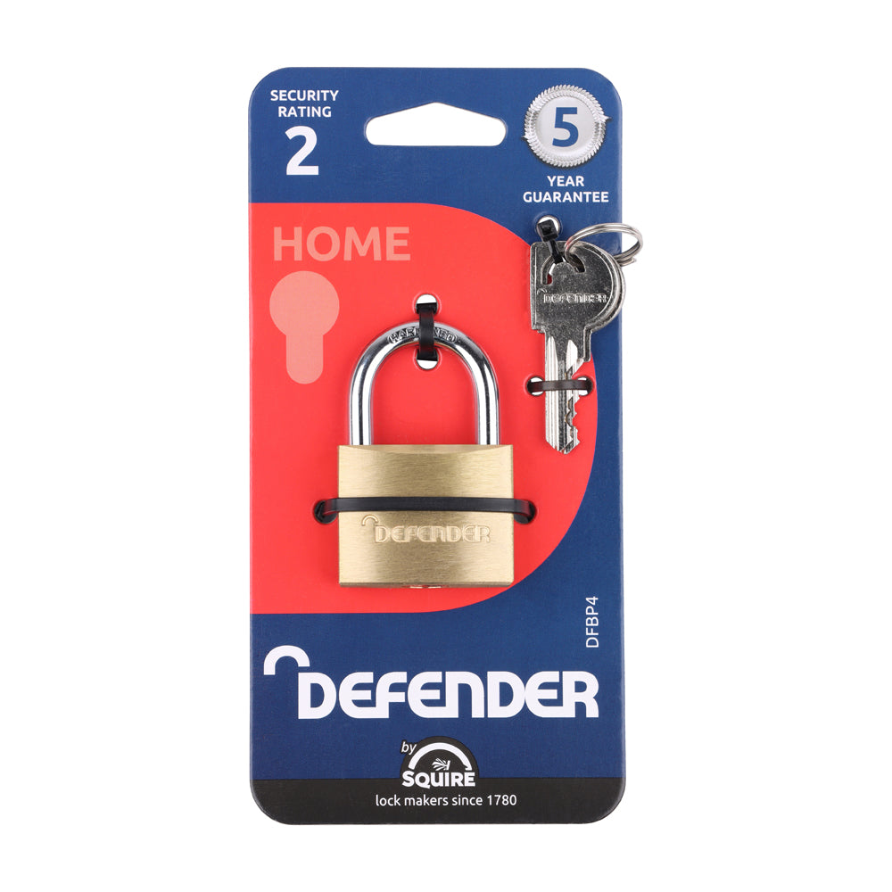 Defender Solid Brass Padlock - Open Shackle - DFBP4 | 40mm additional image 2