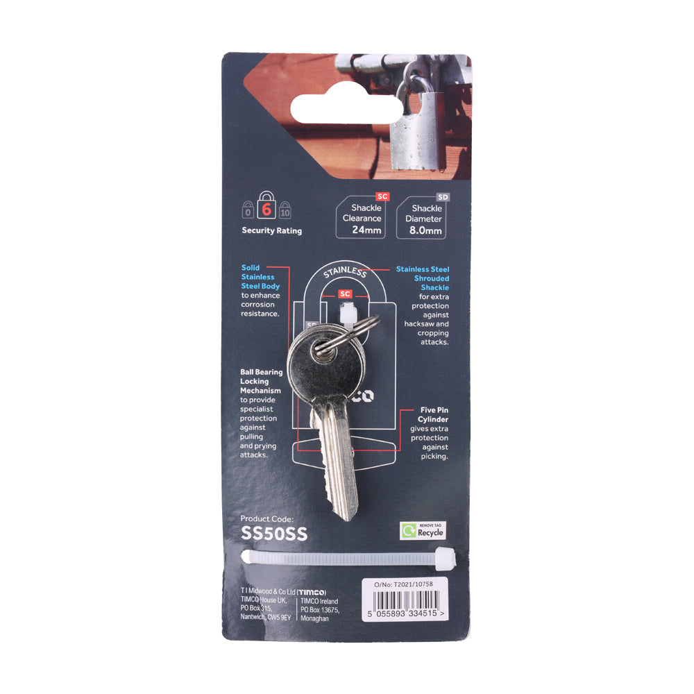 Stainless Steel Padlock | 50mm additional image 3