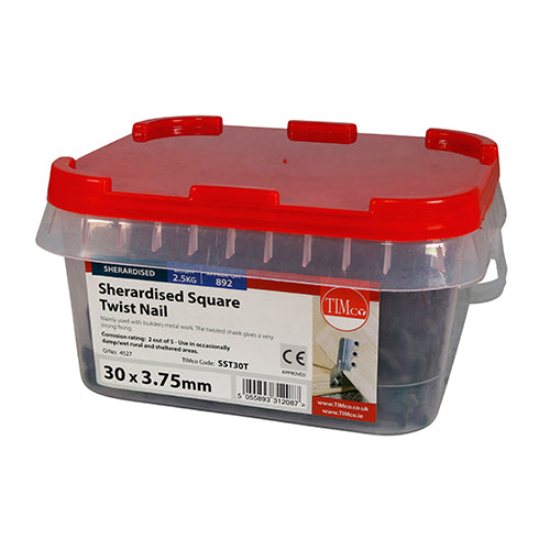 Square Twist Nails - Sherardised | 30 x 3.75 | Tub additional image 2