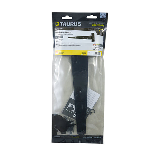 Pair of Strong Tee Hinges - Black | 10" | Bag | 1 Pairs | STH10B additional image 2