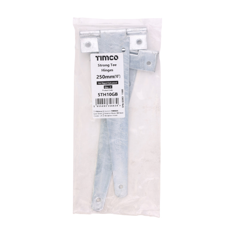 Pair of Strong Tee Hinges - Hot Dipped Galvanised | 10" | Bag | 1 Pairs | STH10GB additional image 2