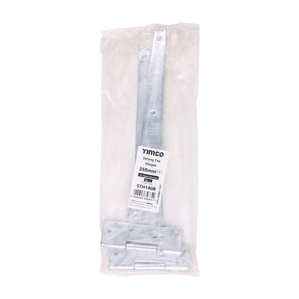 Pair of Strong Tee Hinges - Hot Dipped Galvanised | 14" | Bag | 1 Pairs | STH14GB additional image 2