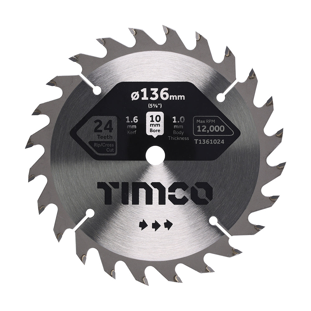 Handheld Cordless Circular Saw Blade | 136 x 10 x 24T product image