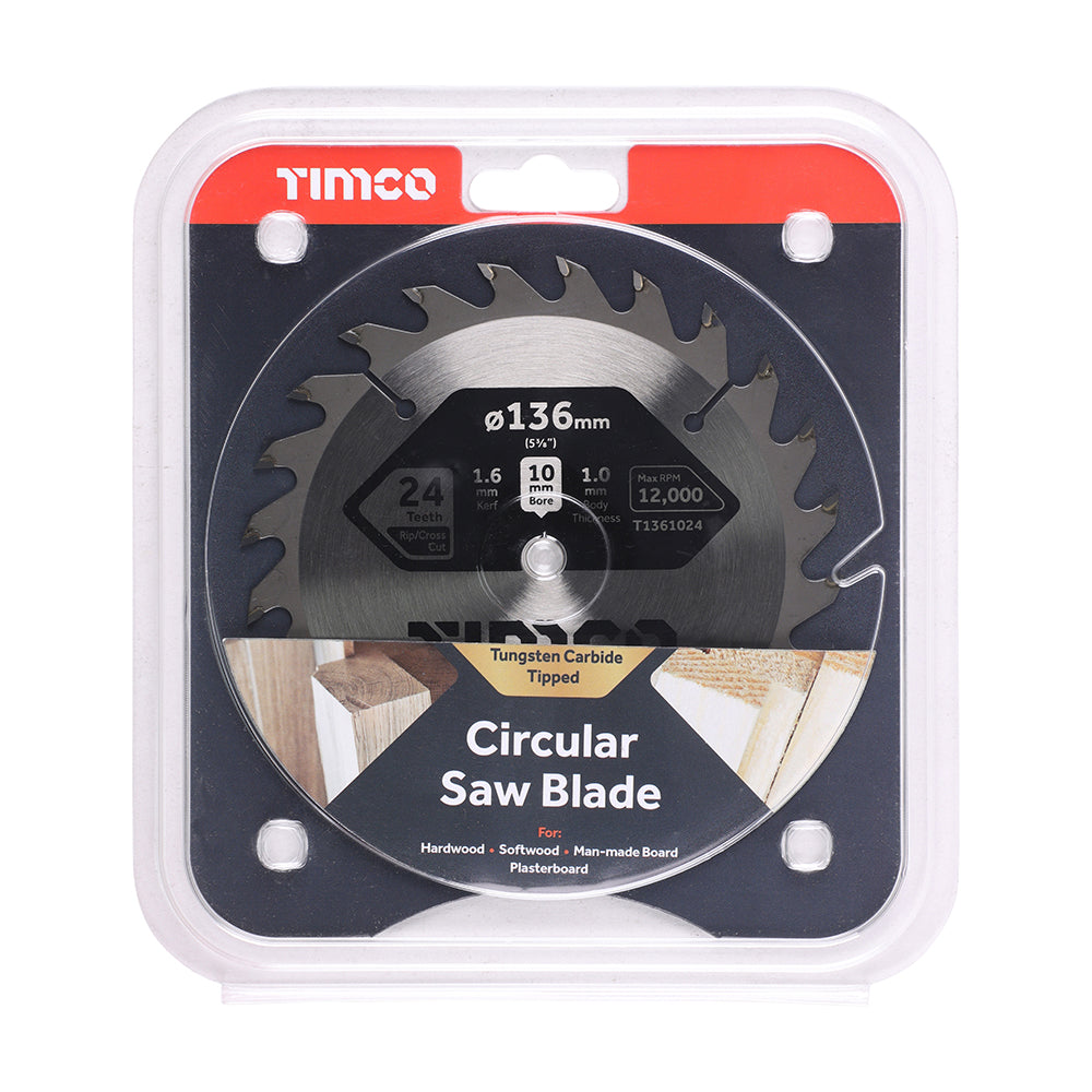 Handheld Cordless Circular Saw Blade | 136 x 10 x 24T additional image 2