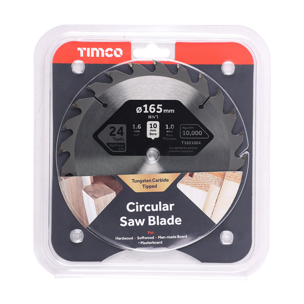 Handheld Cordless Circular Saw Blade | 165 x 10 x 24T additional image 2